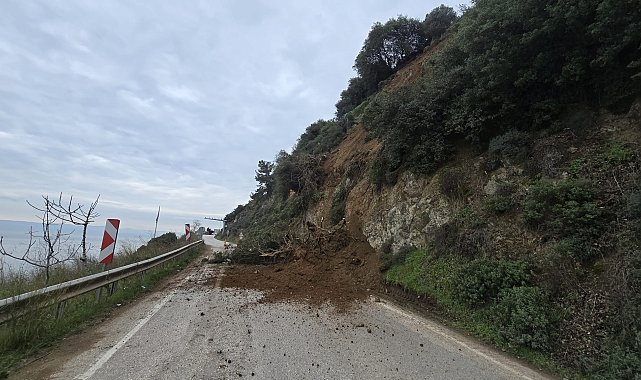 Heyelanda kapanan sahil yolu açıldı