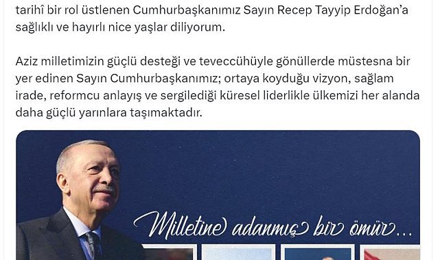 İletişim Başkanı Duran, Cumhurbaşkanı Erdoğan'ın doğum gününü kutladı