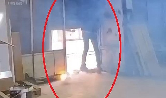 İş yerine torpil atıp, kepengi kapattılar; o anlar kamerada
