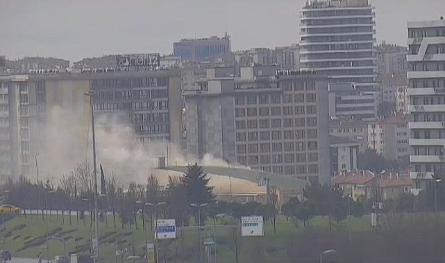 İstanbul- Merter polis evinde yangın -1