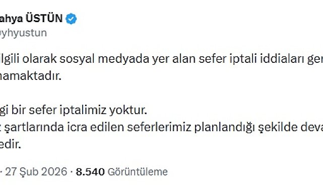 İstanbul - THY'den İran seferleriyle ilgili açıklama