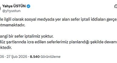 İstanbul - THY'den İran seferleriyle ilgili açıklama