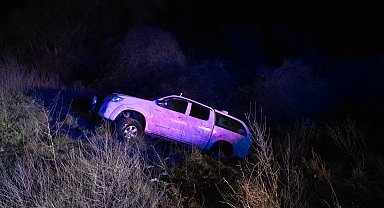 Kamyonetin şarampole yuvarlandığı kazada sürücü yaralandı