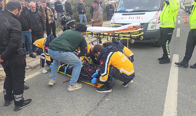 Motosiklet ile otomobil çarpıştı: 2 yaralı