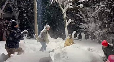 Ordu'da çocukların kar keyfi