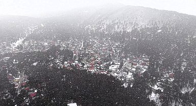 Osmaniye'de eşsiz kar manzarası dron kamerasında
