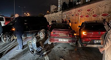 Samsun'da 5 aracın karıştığı zincirleme kaza; 1 yaralı