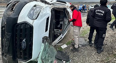 Şırnak'ta işçileri taşıyan minibüs devrildi: 9 yaralı