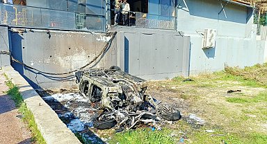 Takla atıp, alev alan otomobilin sürücüsü yaralandı