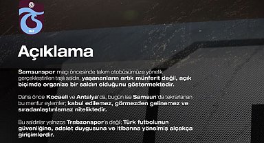 Trabzonspor'dan takım otobüsüne taşlı saldırıya açıklama