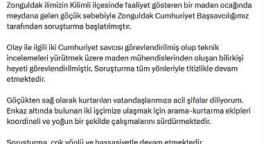 Zonguldak'ta maden ocağında göçük