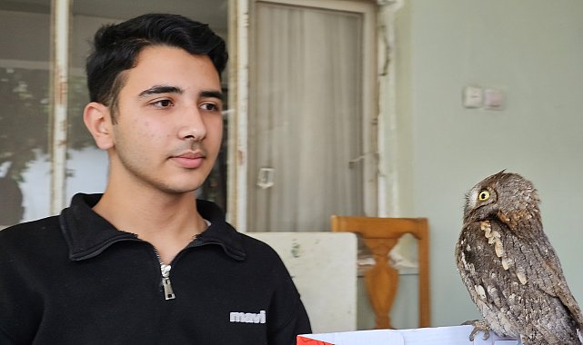 14 yaşındaki Berk, yaralı bulduğu İshak kuşunun yaşama tutunmasını sağladı