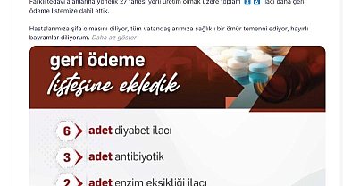 36 ilaç daha SGK'nın geri ödeme listesinde