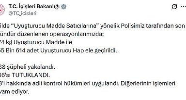 67 ilde uyuşturucu operasyonu; 266 tutuklama