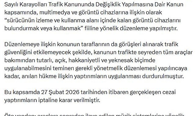 Araçlara sonradan taktırılan sistemlere yönelik cezalar iptal edildi