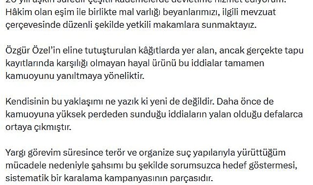 Bakan Gürlek: Bu iftiralar karşısında gerekli yasal süreçleri başlatıyorum