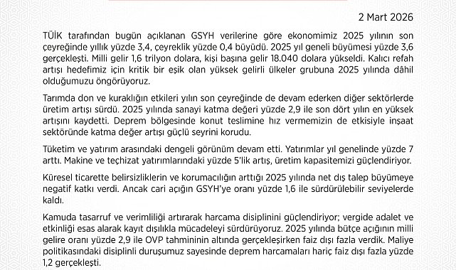 Bakan Şimşek: Yüksek gelirli ülkeler grubuna dahil olduğumuzu öngörüyoruz