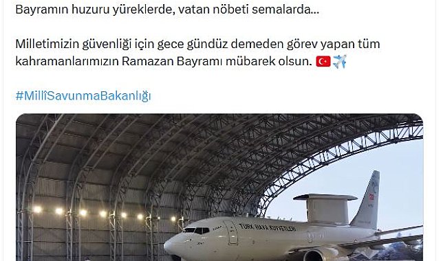 Barış Kartalı Havadan İhbar ve Kontrol Uçağı, bayramlaşmanın ardından havalandı