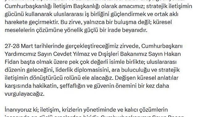 Burhanettin Duran: Küresel sorunlara ortak bir dil geliştirmeyi hedefliyoruz