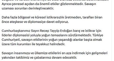 Cevdet Yılmaz: Tarafları biran önce ateşkese ve diplomasiye davet ediyoruz