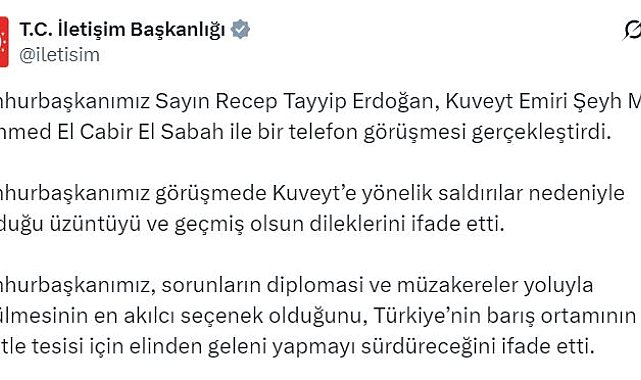 Cumhurbaşkanı Erdoğan, Kuveyt Emiri El Sabah ile görüştü