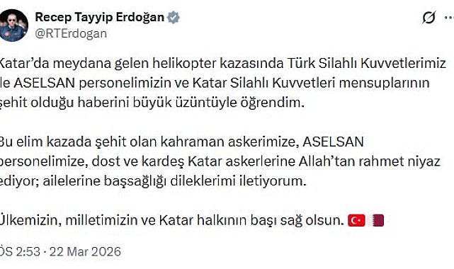 Cumhurbaşkanı Erdoğan: Milletimizin ve Katar halkının başı sağ olsun