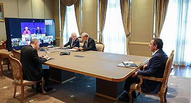 Cumhurbaşkanı Yardımcısı Yılmaz, Çevrimiçi Liderler Toplantısı'na katıldı