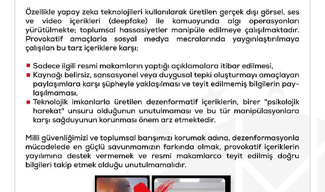 DMM: Son dönemde dezenformasyon faaliyetlerinde artış gözlemlenmekte