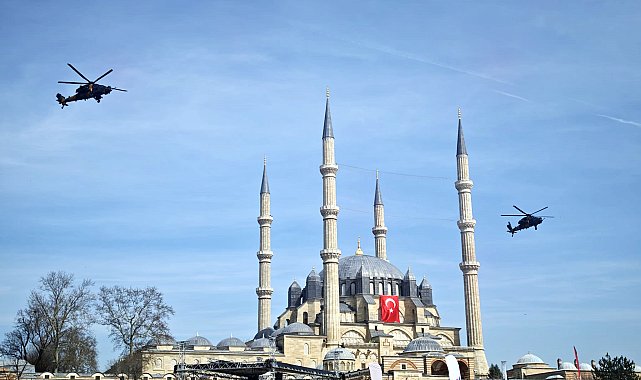 Edirne'de Balkan şehitleri anısına saygı uçuşu yapıldı, savunma sistemleri ve silahlar sergilendi
