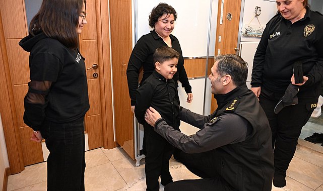 Emniyet Müdürü Aydın'dan, şehit polis memurunun oğluna doğum günü kutlaması
