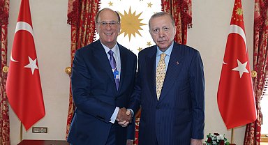 İstanbul- Cumhurbaşkanı Erdoğan, WEF Başkanı Fink'i kabul etti