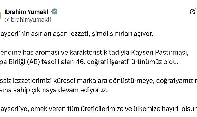 Kayseri pastırmasına AB'den coğrafi işaret tescili