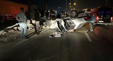 Kütahya'da takla otomobilin sürücüsü yaralandı