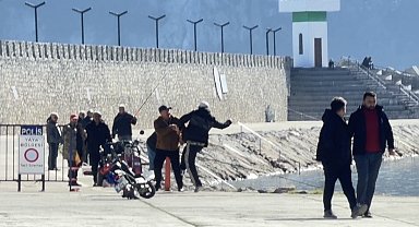 Limanda balıkçıların kavgası kamerada