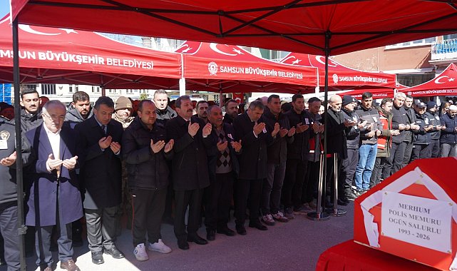 Mardin'de kalp krizi sonucu hayatını kaybeden polis memuru Samsun'da toprağa verildi