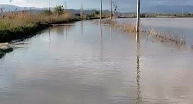 Menderes taştı, yol ulaşıma kapandı