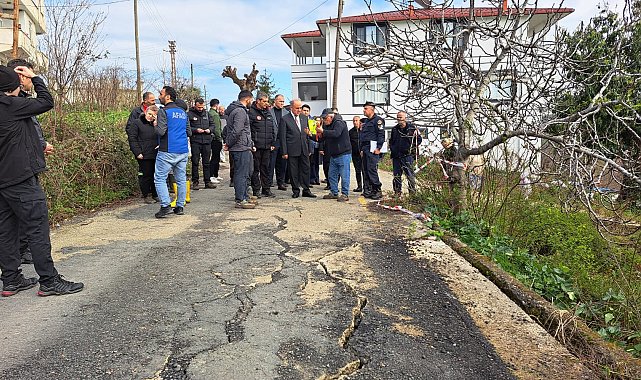 Ordu Valisi Erol, heyelan bölgesinde incelemelerde bulundu