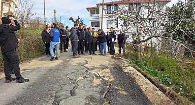 Ordu Valisi Erol, heyelan bölgesinde incelemelerde bulundu