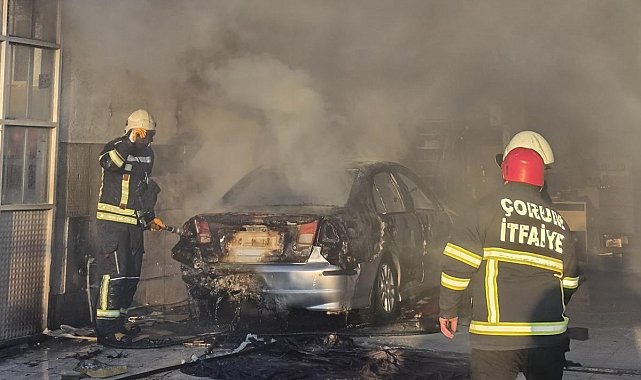 Otomobil tamir sırasında yandı; 3 işçi yaralı