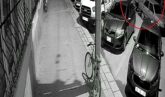 Park halindeki otomobili iterek çaldılar