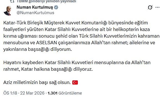 Siyasilerden helikopter kazası şehitleri için taziye mesajları