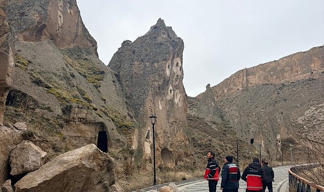 Soğanlı Vadisi'nde kaya parçası düştü