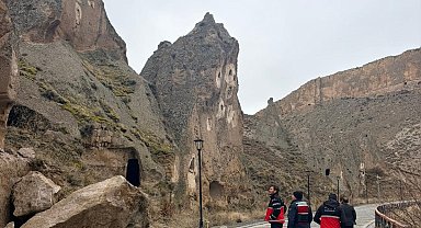 Soğanlı Vadisi'nde kaya parçası düştü