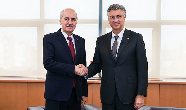 TBMM Başkanı Kurtulmuş, Hırvatistan Başbakanı Plenkovic ile bir araya geldi