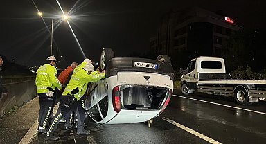 Alkollü sürücünün kullandığı otomobil takla attı