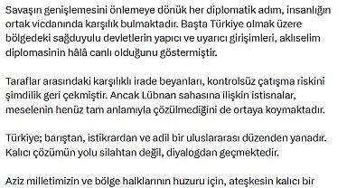 Bahçeli: Ateşkes kararını memnuniyetle karşılıyoruz