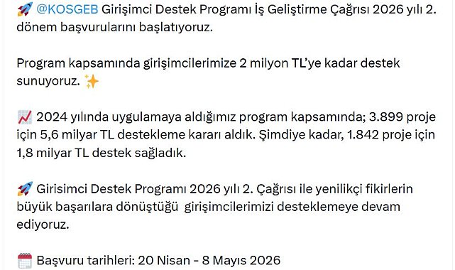 Bakan Kacır: Girişimcilerimize 2 milyon TL'ye kadar destek sunuyoruz