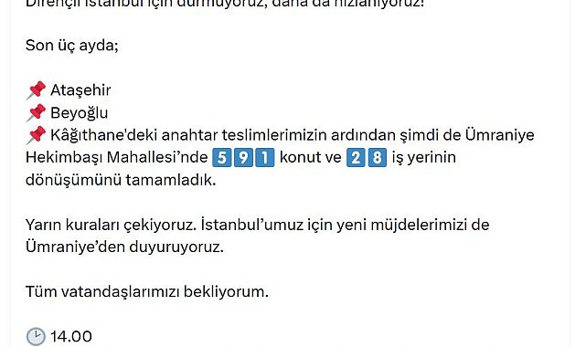Bakan Kurum: Ümraniye'de 591 konut ve 28 iş yerinin dönüşümünü tamamladık