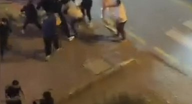 Başakşehir'de iki grup arasında çıkan kavga kamerada