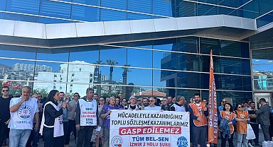 Bayraklı Belediyesi'nde memurlar eylemde